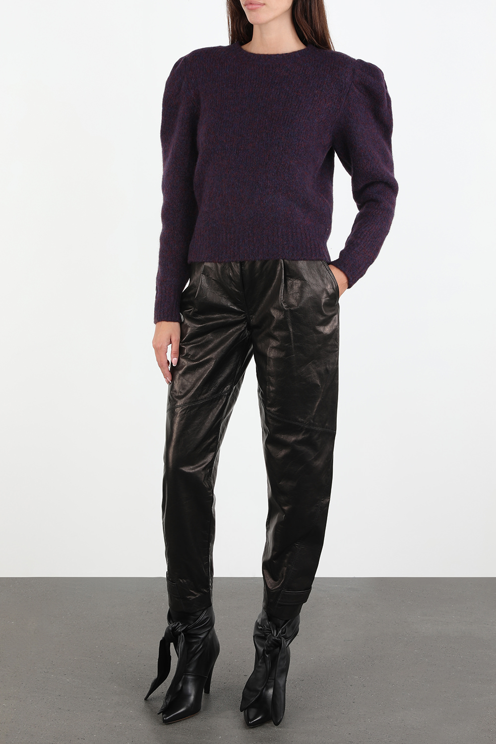 Atsu Leather Pants In Black image number null IRO